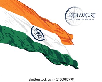 Happy Independence day India, Flyer design of 15th August, freedom day of India, vector illustration.
