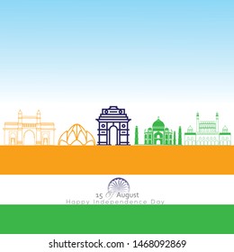 Happy Independence day India, Flyer design of 15th August, vector illustration