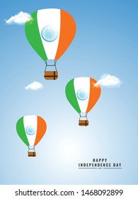 Happy Independence day India, Flyer design of 15th August, vector illustration