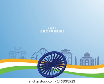 Happy Independence day India, Flyer design of 15th August, vector illustration