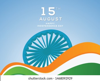 Happy Independence day India, Flyer design of 15th August, vector illustration