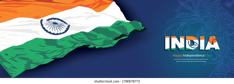 Feliz Día de la Independencia India, diseño de volante del 15 de agosto, Día de la Libertad de la India, ilustración vectorial.