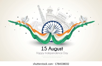 Feliz Día de la Independencia India, diseño de volante del 15 de agosto, Día de la Libertad de la India, ilustración vectorial