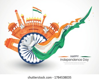 Happy Independence day India, Flyer design of 15th August, freedom day of India, vector illustration