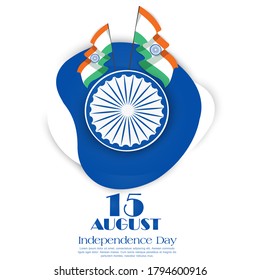 Happy Independence day India, Flyer design of 15th August, vector illustration.
