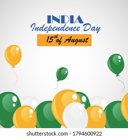 Happy Independence day India, Flyer design of 15th August, vector illustration.
