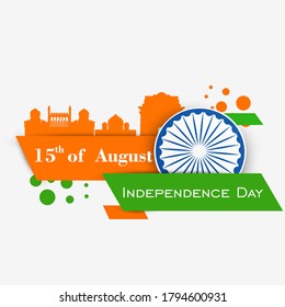 Happy Independence day India, Flyer design of 15th August, vector illustration.