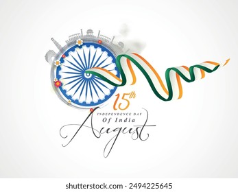 Happy Independence day India, Flyer design of 15th August, freedom day of India, vector illustration