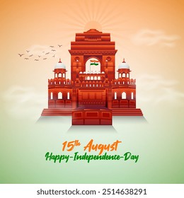 Happy Independence Day India greeting card design for social media posts and Independence Day celebration design