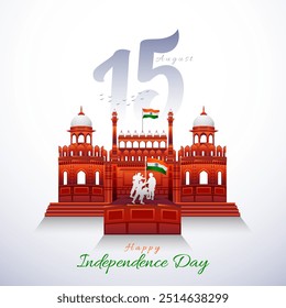 Happy Independence Day India greeting card design for social media posts and Independence Day celebration design