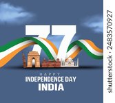 happy independence day India greetings. abstract vector illustration design.