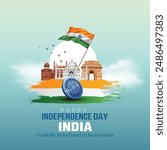 happy independence day India greetings. abstract vector illustration design.