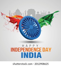 happy independence day India greetings. vector illustration design.