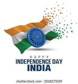 happy independence day India greetings. vector illustration design.