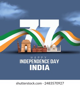 happy independence day India greetings. abstract vector illustration design.