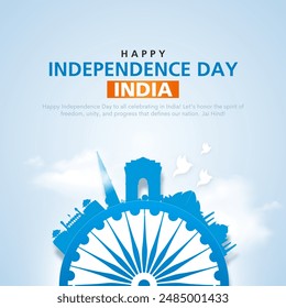 Happy independence day India greetings. letter with indian flag colour. Creative vector illustration design