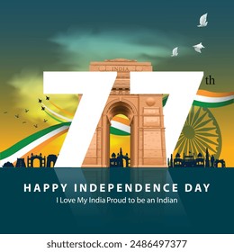 happy independence day India greetings. abstract vector illustration design.