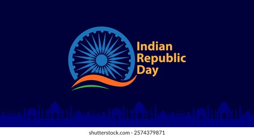 Happy Independence Day India greetings. Education Housing Automobile concept, abstract vector illustration design. 26 January background