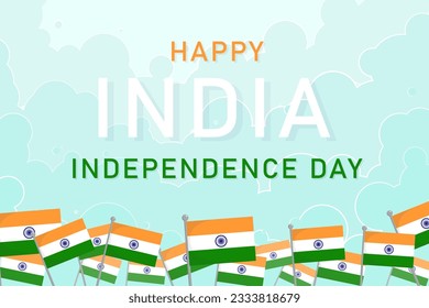 Happy Independence Day in India Holiday Poster, greeting card, banner