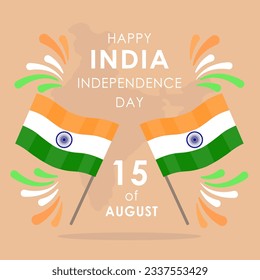Happy Independence Day in India Holiday Poster, greeting card, banner