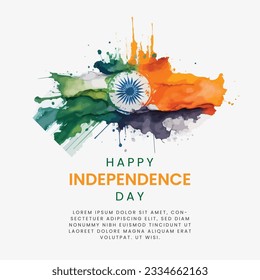 happy independence day india. indian independence day, vector. indian independence day social media post. flyer, banner for 15th august. 