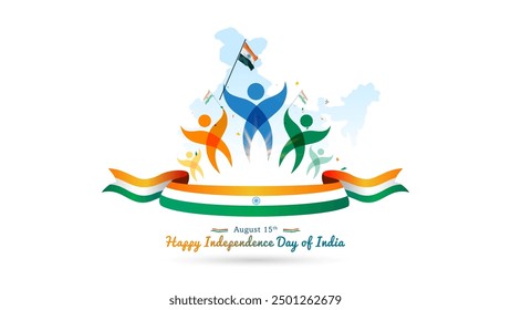 Happy Independence day of India. Logo for Remembering Freedom fighters sacrifice.