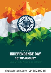 happy independence day India. low poly Indian flag. abstract vector illustration design