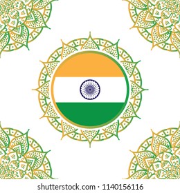 Happy independence day of india with mandala