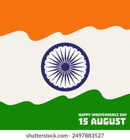 Afiche del día de la Independencia de India, los mejores deseos para una publicación en redes sociales