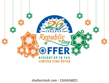 happy independence day of india sale banner illustration, using abstract flower poster design