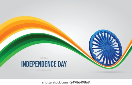 Happy Independence day India Social Media Post and Flyer Template. 15th August - India Independence Day Celebration Greeting Card with Text and India Flag with Skyline Vector Illustration.