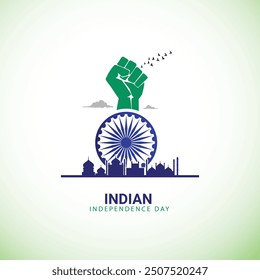  Feliz Día de la Independencia India Publicación en medios sociales y Plantilla de volantes. 15 de agosto - Día de la Independencia India