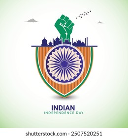  Feliz Día de la Independencia India Publicación en medios sociales y Plantilla de volantes. 15 de agosto - Día de la Independencia India