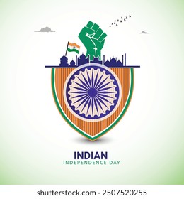  Feliz Día de la Independencia India Publicación en medios sociales y Plantilla de volantes. 15 de agosto - Día de la Independencia India