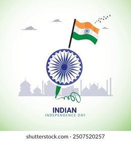  Feliz Día de la Independencia India Publicación en medios sociales y Plantilla de volantes. 15 de agosto - Día de la Independencia India