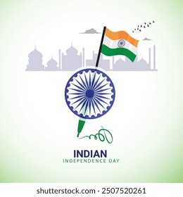  Feliz Día de la Independencia India Publicación en medios sociales y Plantilla de volantes. 15 de agosto - Día de la Independencia India