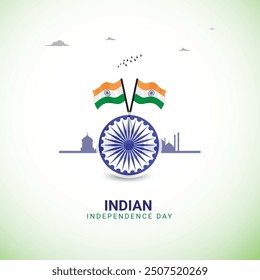  Feliz Día de la Independencia India Publicación en medios sociales y Plantilla de volantes. 15 de agosto - Día de la Independencia India