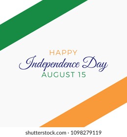 happy independence day of india vector layout design with text and national flag on a white background for banner, poster, flyer, presentation