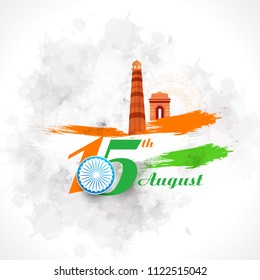Happy Independence day India, Vector illustration, Flyer design for 15th August.