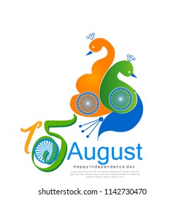 Happy Independence day India, Vector illustration, Flyer design for 15th August.