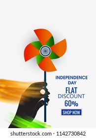 Happy Independence day India, Vector illustration, Flyer design for 15th August.