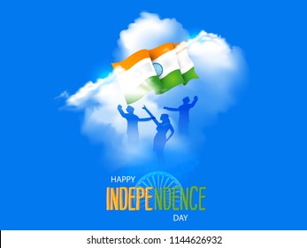 Happy Independence day India, Vector illustration, Flyer design for 15th August.