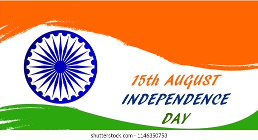 Happy Independence day India, Vector illustration, Flyer design for 15th August.