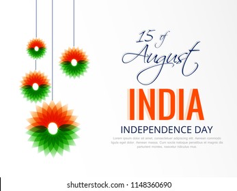Happy Independence day India, Vector illustration, Flyer design for 15th August.
