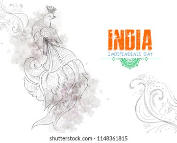 Happy Independence day India, Vector illustration, Flyer design for 15th August.