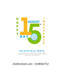 Happy Independence day India, Vector illustration, Flyer design for 15th August.