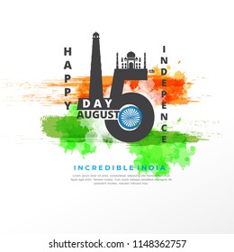 Happy Independence day India, Vector illustration, Flyer design for 15th August.