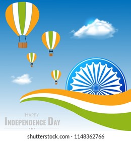 Happy Independence day India, Vector illustration, Flyer design for 15th August.
