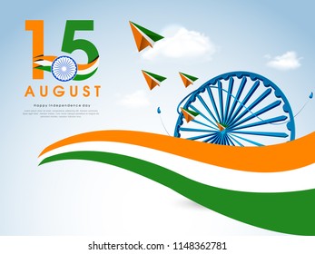 Happy Independence day India, Vector illustration, Flyer design for 15th August.