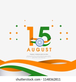 Happy Independence day India, Vector illustration, Flyer design for 15th August.